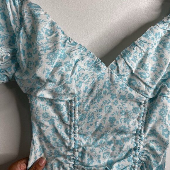 Lost + Wander Mini Sun Dress Puff Sleeve Coquette Prairie Babydoll Milkmaid - Picture 4 of 15